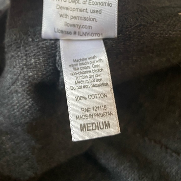 I ❤️ NY Y2K DARK GREY AND WHITE LOWRISE MINI BOOTY COTTON SHORTS SIZE MEDIUM - Picture 4 of 4